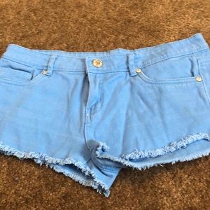 Light blue jean shorts